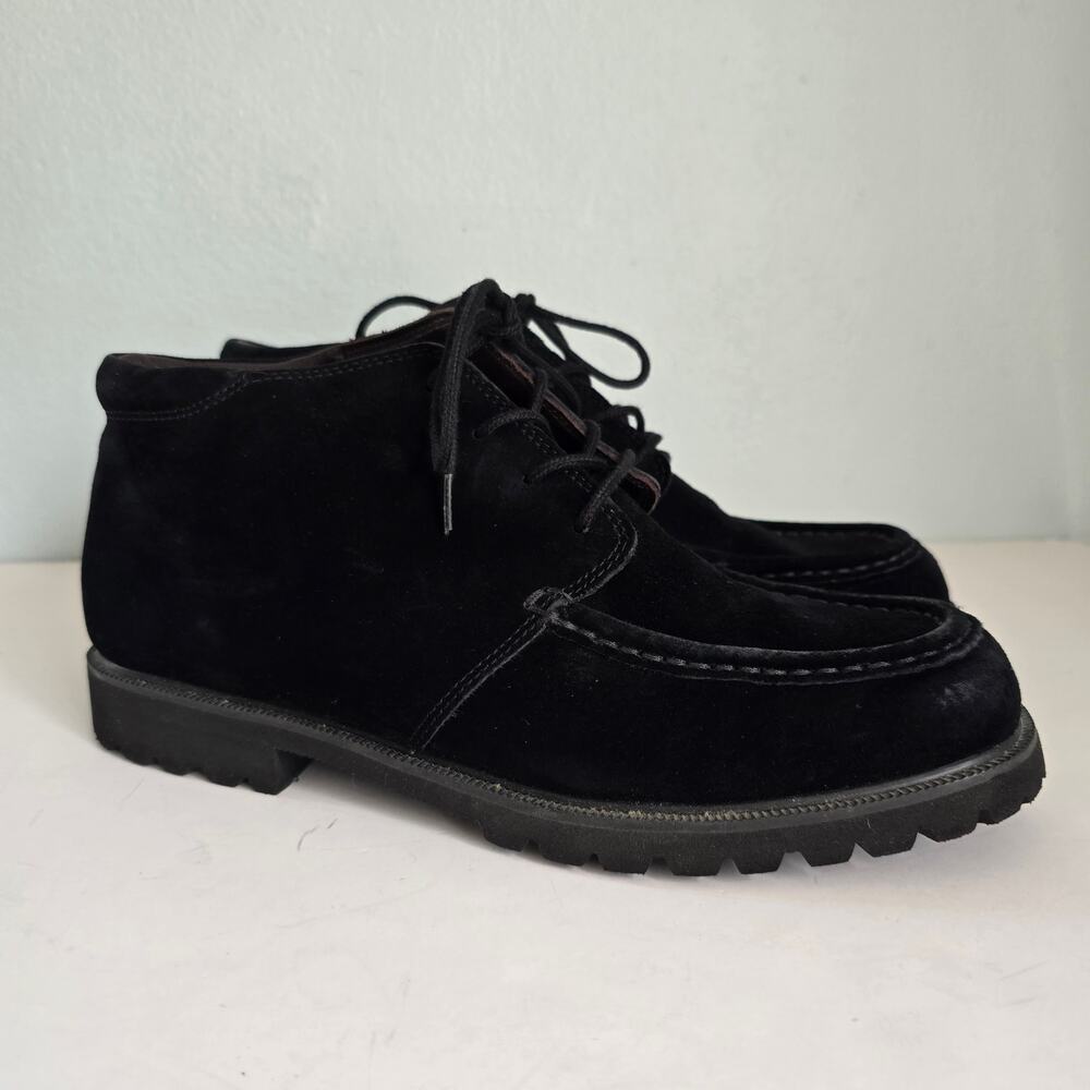 Vintage L.L. Bean Fieldstone Suede Chukka Boots Women's 9M Black Classic Casual